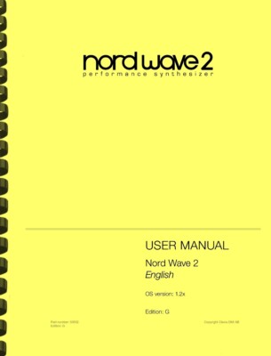 Nord Wave 2 Keyboard Synthesizer OWNER'S MANUAL