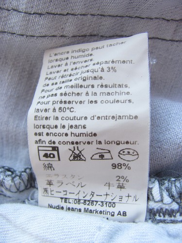 NUDIE JEANS AVERAGE JOE WASH GREY DENIM STRAIGHT JEANS ORGANIC COTTON W L 34 - Imagen 13 de 14