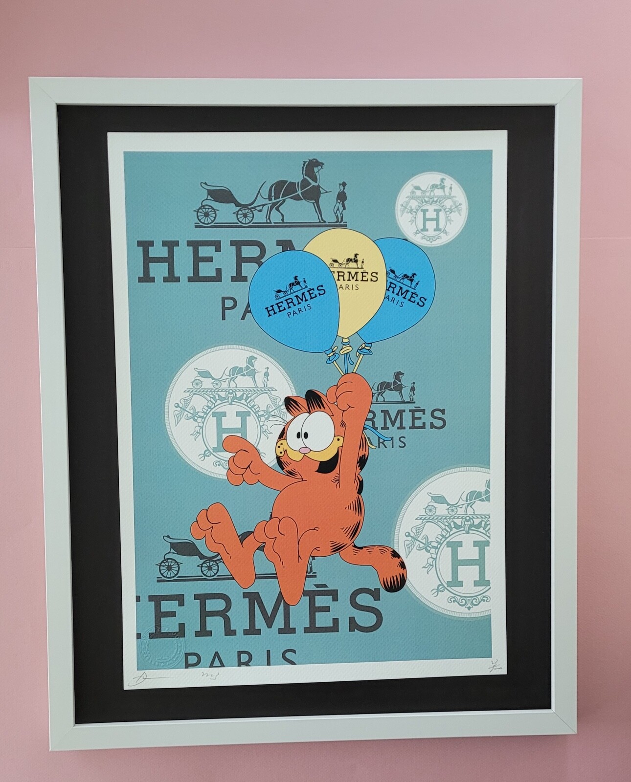 Death NYC Large Framed 16x20in Pop Art Graffiti COA Garfield Hermes Balloons #5