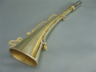  Messing Stethoskop Hörrohr Hearing Pipe Hörmaschine Ear Trumpet 30 cm mit Kette