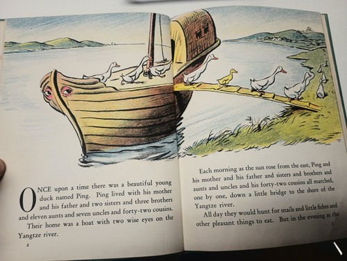 Vtg Children's Book "The Story About Ping" Marjorie Flack Kurt Wiese Ex-Library - Picture 5 of 7
