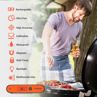 Inkbird Handheld BBQ Thermometer Pen IHT-1P Fast Instant Read Rechargeable CF DE