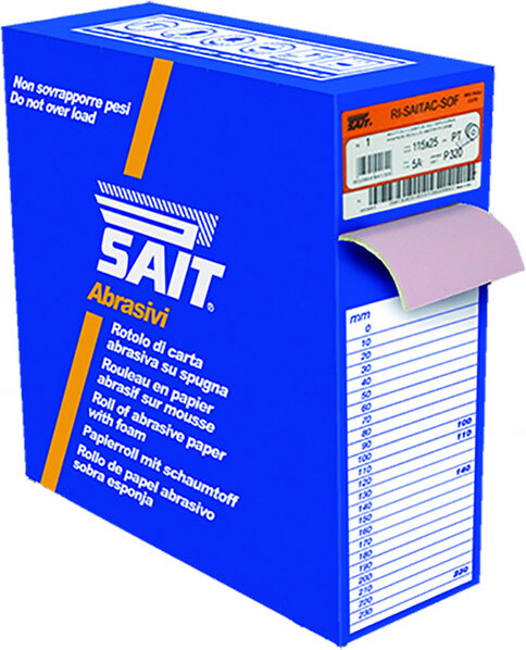 Carta Vetrata Abrasiva Grana 180 Tipo 3S con lubrificante 115x25 mt Sait 94028