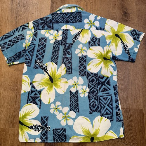 Vintage 1960s Kauai Shirt Loop Collar Barkcloth Cotton Hawaiian Surf Mens SMALL - Picture 15 of 15