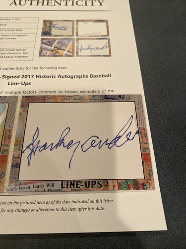 1975 Cincinnati Reds 11/12 2017 Historic Autographs Line Ups - Picture 7 of 7