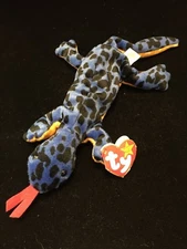 Ty Beanie Baby LIZZY The Lizard Rare Retired with errors PVC Pellets