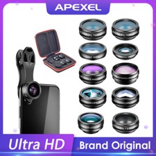 APEXEL 10 in 1 Phone Camera Lens Kit Macro Wide Angle for iPhone Smartphone