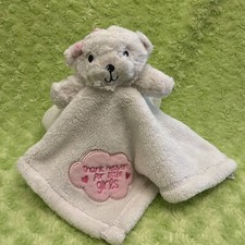 Baby Gear White Bear Baby Girl Lovey Security Blanket Thank Heaven For Girls EUC