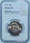 1956 NGC MS66+FBL Full Bell Lines Franklin Half Dollar Mint Set Toned