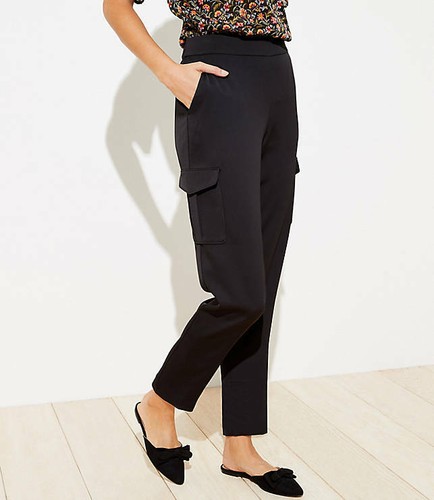 Loft Mujer Pantalones Cargo Tire de Satén Color: Negro Tamaño: Med, SP, mp  $79.50 | eBay