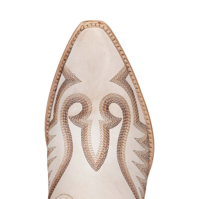 Dan Post Josie White Leather Snip Toe Western Cowgirl Zipper Boot