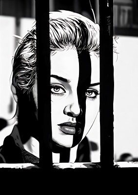 Diana Dors Unique Line Art Illustration Print 12