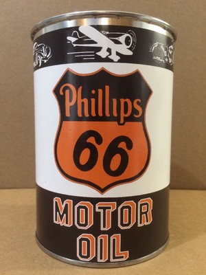 Phillips 66 Motor Oil Can Rare Empty Quart Gas sign Reproduction