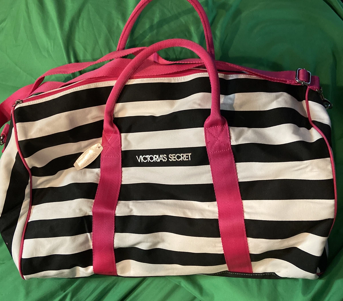 .com: Victoria's Secret Pink Black Stripe Weekender Tote Bag :  Clothing, Shoes & Jewelry