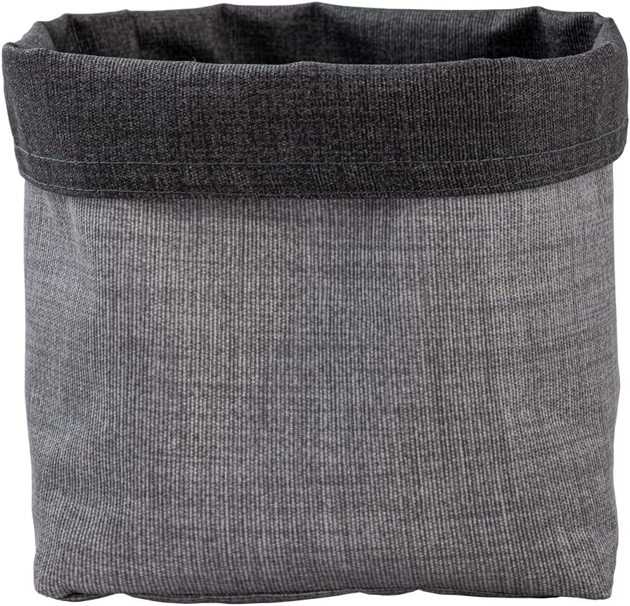 Cestino Portapane In Cotone Double-Face | Diametro 17 Cm | Antimacchia E Pieghevole | Grigio Chiaro/Scuro - Foto 9