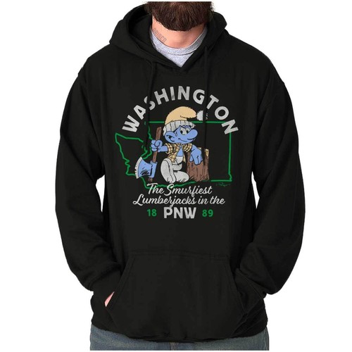 The Smurfs Washington Lumberjack Cartoon Hoodie Hooded Sweatshirt Men Women
