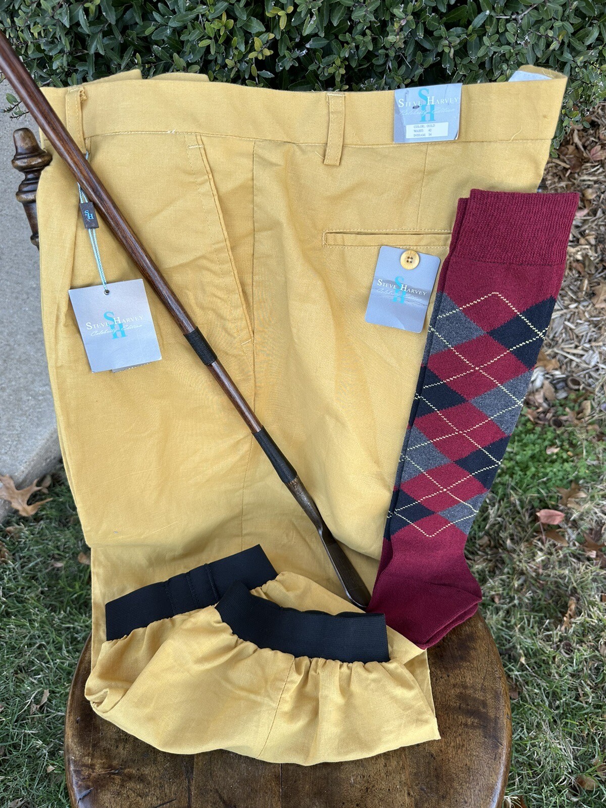 Golf knickers 42 NEW! STEVE HARVEY! WIDE LEG! NEW Argyle Knicker Socks