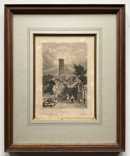 Blick auf Eppstein mit Burg Poppel Stahlstich Passepartout Bilderrahmen Vintage - 第 2/10 張圖片