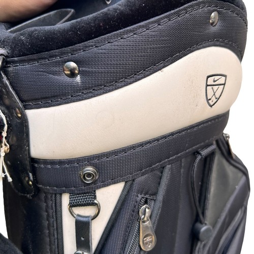 Vintage Nike Golf Bag 7-Way Black White Cart Bag Tiger Woods Golfing - Picture 8 of 11