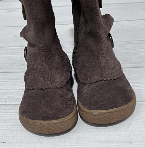 Livie & Luca Boutique Tiempo Brown Suede Leather Boots Toddler Girls 7 Cute - Picture 4 of 8