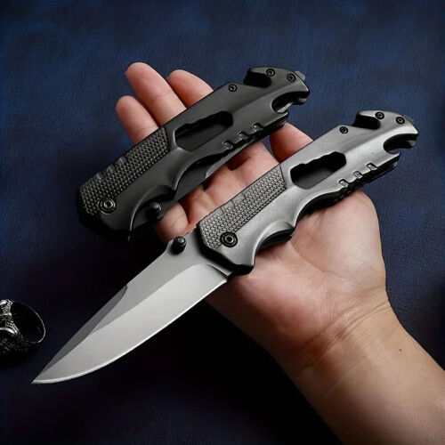 Coltello pieghevole da esterno ad alta durezza coltello tascabile portatile EDC in acciaio inox - Foto 2 di 7