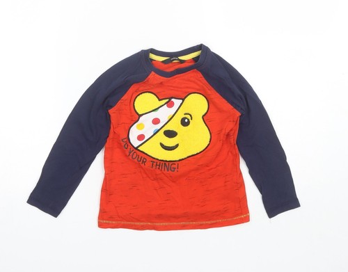 George Boys Red Cotton blend T-Shirt Size 3-4 Years