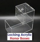 10 Acrylic Locking Vending Route Candy Honor Boxes + QuickStart Guide & Stickers