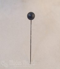 Antike Anstecknadel Jett / Gagat Kugel * schwarzer Trauerschmuck