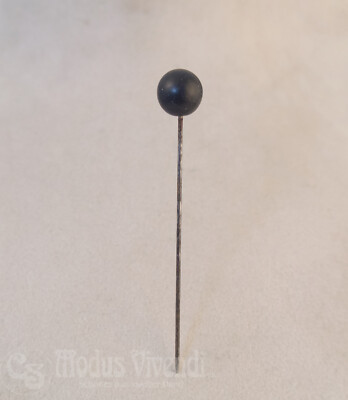 Antike Anstecknadel Jett / Gagat Kugel * schwarzer Trauerschmuck