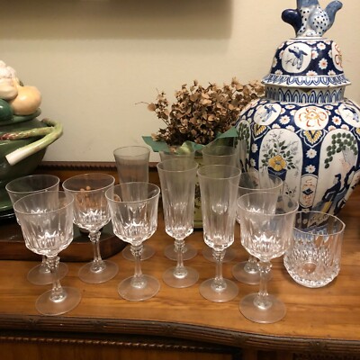Lovely Set of 12 Cristal d'Arques Avignon Drinking Glasses