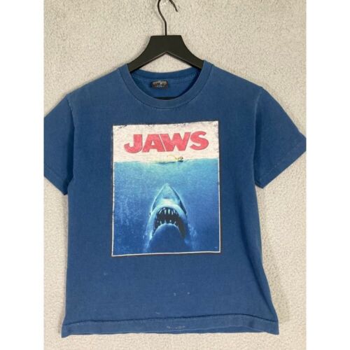 Jaws Universal Studios Youth Medium T-Shirt Blue Graphic Movie Tee Rare - Picture 3 of 10
