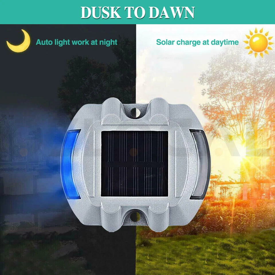 1/2/4x Solar Driveway Lights Deck Pathway Lights Solar Dock LED Safety Light - image 2 of 4