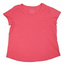 Charter Club Cotton Short-Sleeve Soft Knit Pajama Top Peony Coral Large NWOT