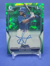 2023 Bowman Chrome Sapphire Ronny Simon 1st Auto Green Refractor /50
