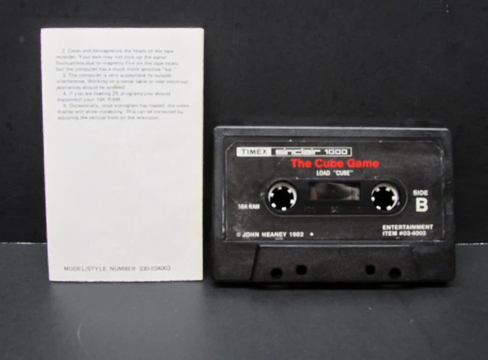 The Cube Game, Timex Sinclair 1000, 1983, Cassette & Manual, Never Used - Image 3 of 4