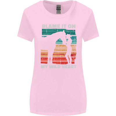 Horse Riding My Wild Heart Equestrian Damen T-Shirt breiter geschnitten