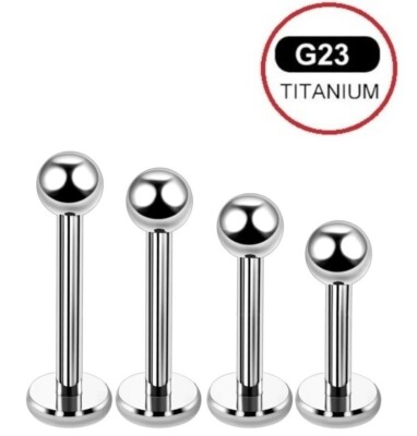 16g, ODD LENGTH 4, 5, 7, 9mm Length TITANIUM G-23 Labrets.