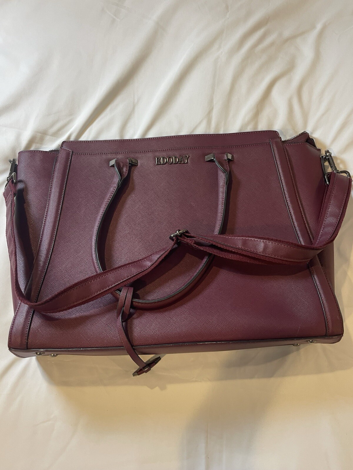 Edoday Burgundy Laptop Bag 15.6 Laptop Tote Bag Stylish Travel Computer Bag