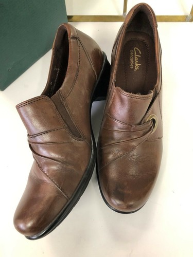 Women's Beauty by Clarks Bendables Brown Leather Comfort Cushion Shoes size 8 . - Picture 6 of 8