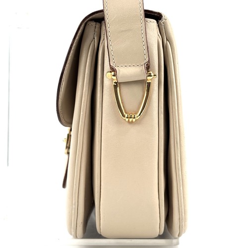 Auténtico bolso de hombro vintage CELINE dorado con hebilla de cuero beige - Imagen 5 de 24