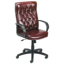 Executive Chair, Vinyl Oxblood Burgundy, Height 42-1/2" To 45-1/2", 6Gnp1