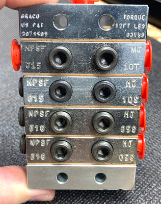 #ad Graco Valve Block Assembly w qty 4 MJ End blocks NEW Old Stock FREE SHIPPING $119.99