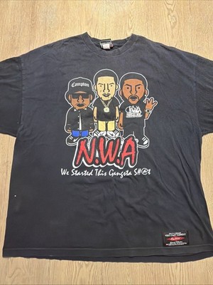 NWA Graphic T Shirt 3XL West Coast Rap Hip Hop Eazy E Ice Cube Dr Dre Black Tee