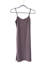 Say What? Brown Spaghetti Strap BodyCon Ribbed Dress Women Size Small