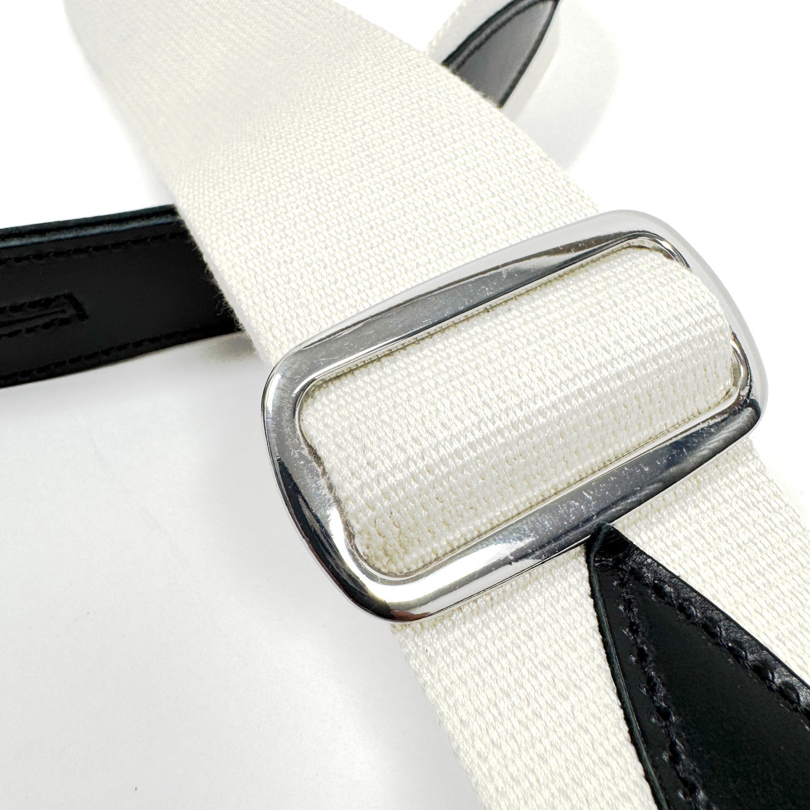 Walker And Williams H-47 Tracolla Vintage Bianco foto 5