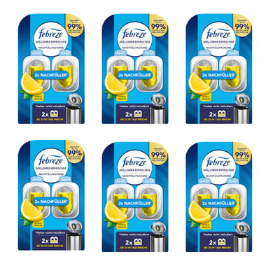 Febreze Mülleimererfrischer Zitrusfrische, 6 Packungen à 2 Nachfüller, 12 St