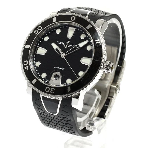 Ulysse Nardin — Ulysse Nardin 8103-101 41mm SS Black Dial Automatic Date Watch #C16213