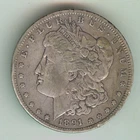 1891-CC U.S. MORGAN SILVER DOLLAR - SCARCE - OBVERSE RIM DING - VERY FINE