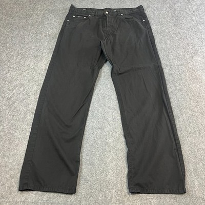 Vintage Hugo Boss Herren Chino Hose Pants Straight 36 32 Dark Wash Schwarz