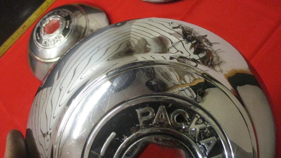 DE COLECCIÓN PACKARD OCHO TAPACUBOS CUBIERTA RUEDA 1937 1938 1939?? 3X Foto 4 de 4